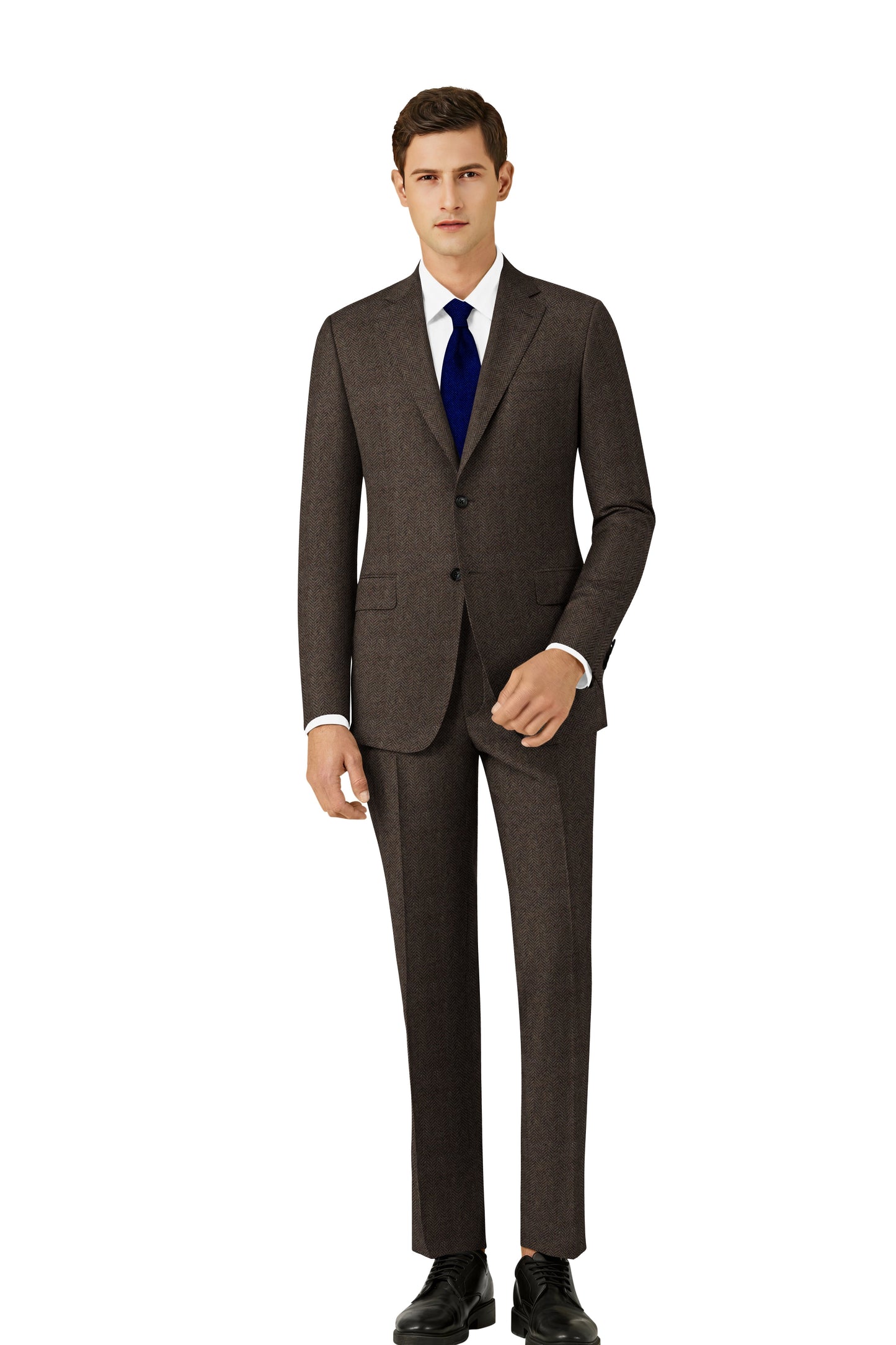 CLASSIC BROWN HERRINGBONE TWEED