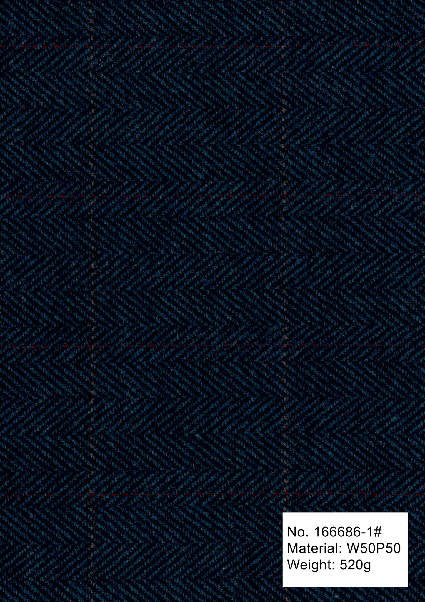BLUE CLASSIC HERRINGBONE PLAID TWEED