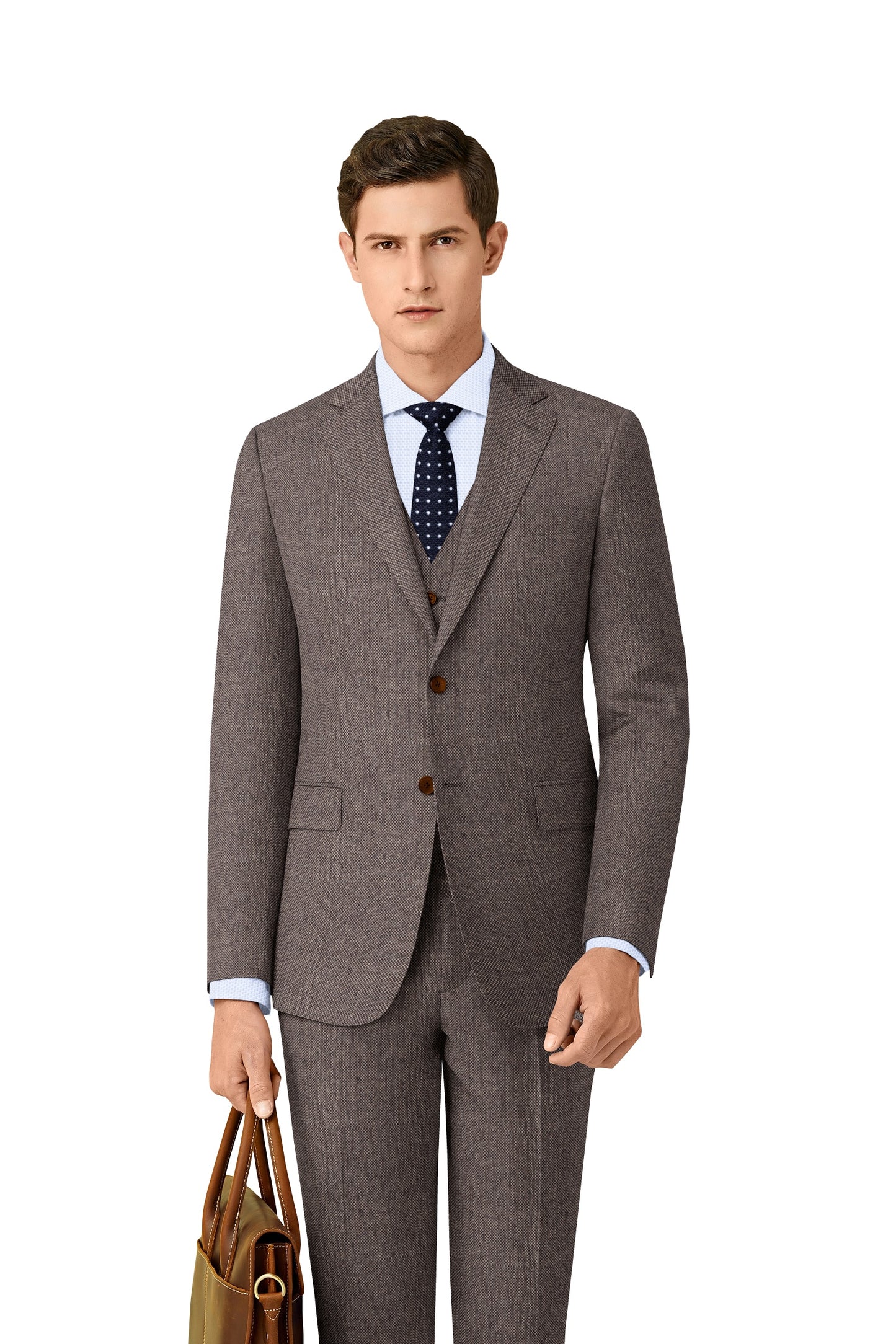 BROWN BARLEYCORN TWEED