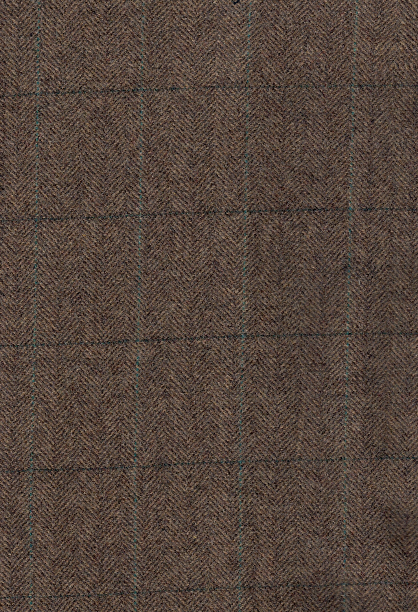 DARK BEIGE HERRINGBONE PLAID TWEED