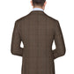 DARK BEIGE HERRINGBONE PLAID TWEED