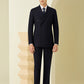 Durham Dark Charcoal-Navy Double Breasted Suit